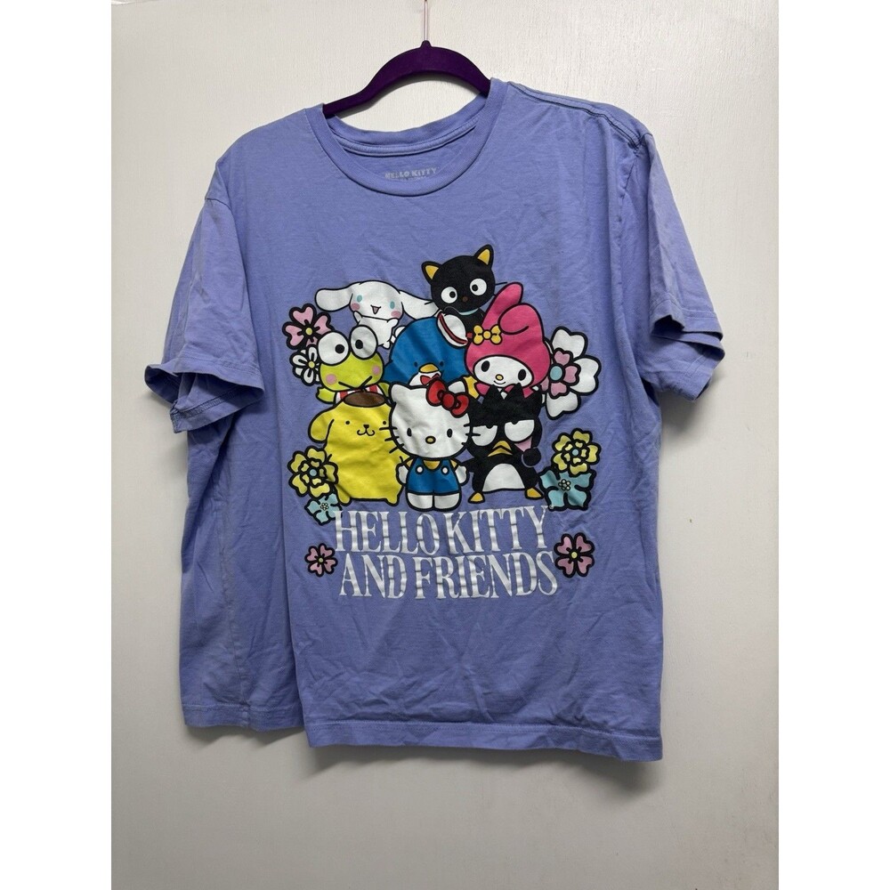 Sanrio Hello Kitty and Friends T-Shirt XL Women's Purple Graphic Casual Kawaii